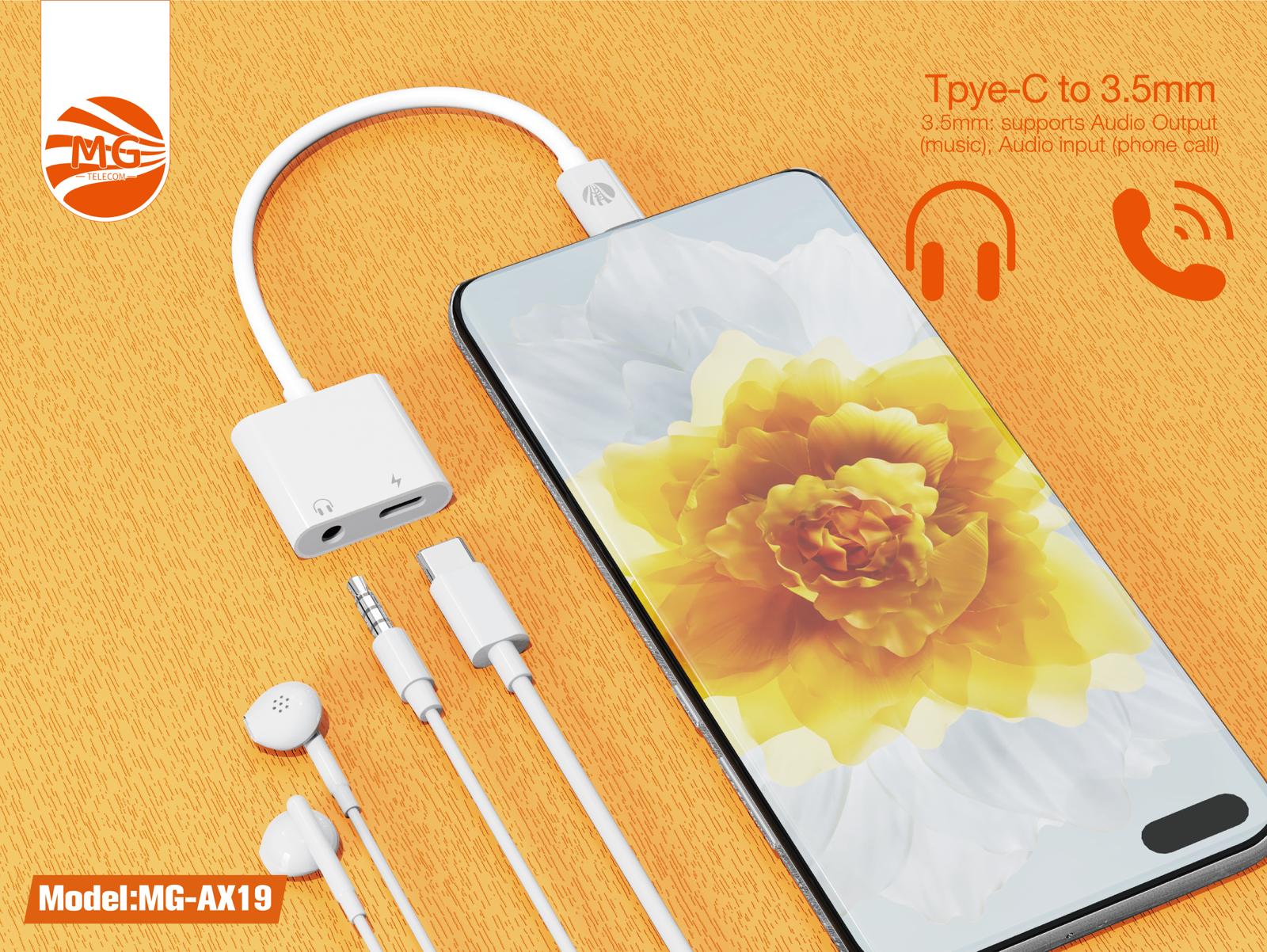 Mg Aux Type C To 3.5mm Charge Adapter Ax19 Mg Aux Type C To 3.5mm Charge Adapter Ax19