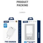 Jellico 40W 2 Port USB C To C Fast Charger Adapter EU19