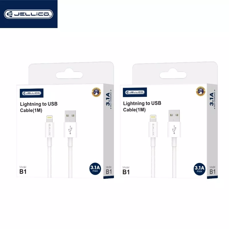 Jellico USB to Lightning Cable (3.1 A) 1 meter JELLICO B1 (Box/blister) white Jellico USB to Lightning Cable (3.1 A) 1 meter JELLICO B1 (Box/blister) white