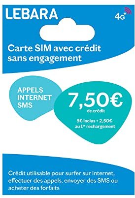 Lebara Prepaid SIM Card with €7.50 Credit (5 + 2.50 Bonus) Cheap Calls