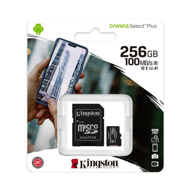 Memory Card Kingston Canvas Select Plus 256 Go - Micro SDHC + Adaptateur SD (Original)