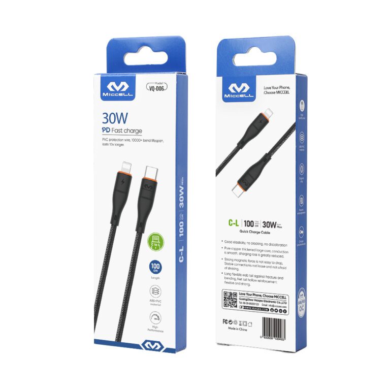 Miccell Type C To Lighting 1M 30W VQ D06