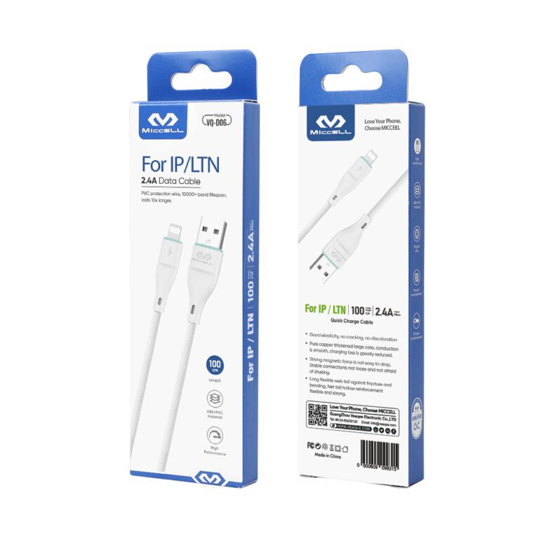 Miccell Usb To Lighting 2.4A 1M VQ-D06