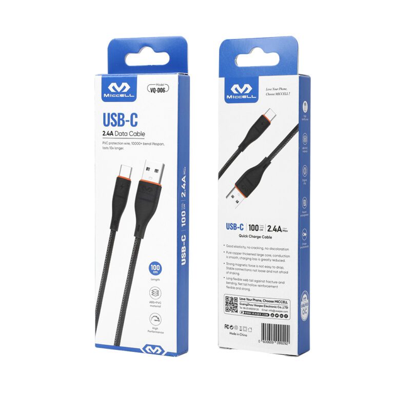 Miccell  Usb To Type C 2.4A  1M VQ-D06