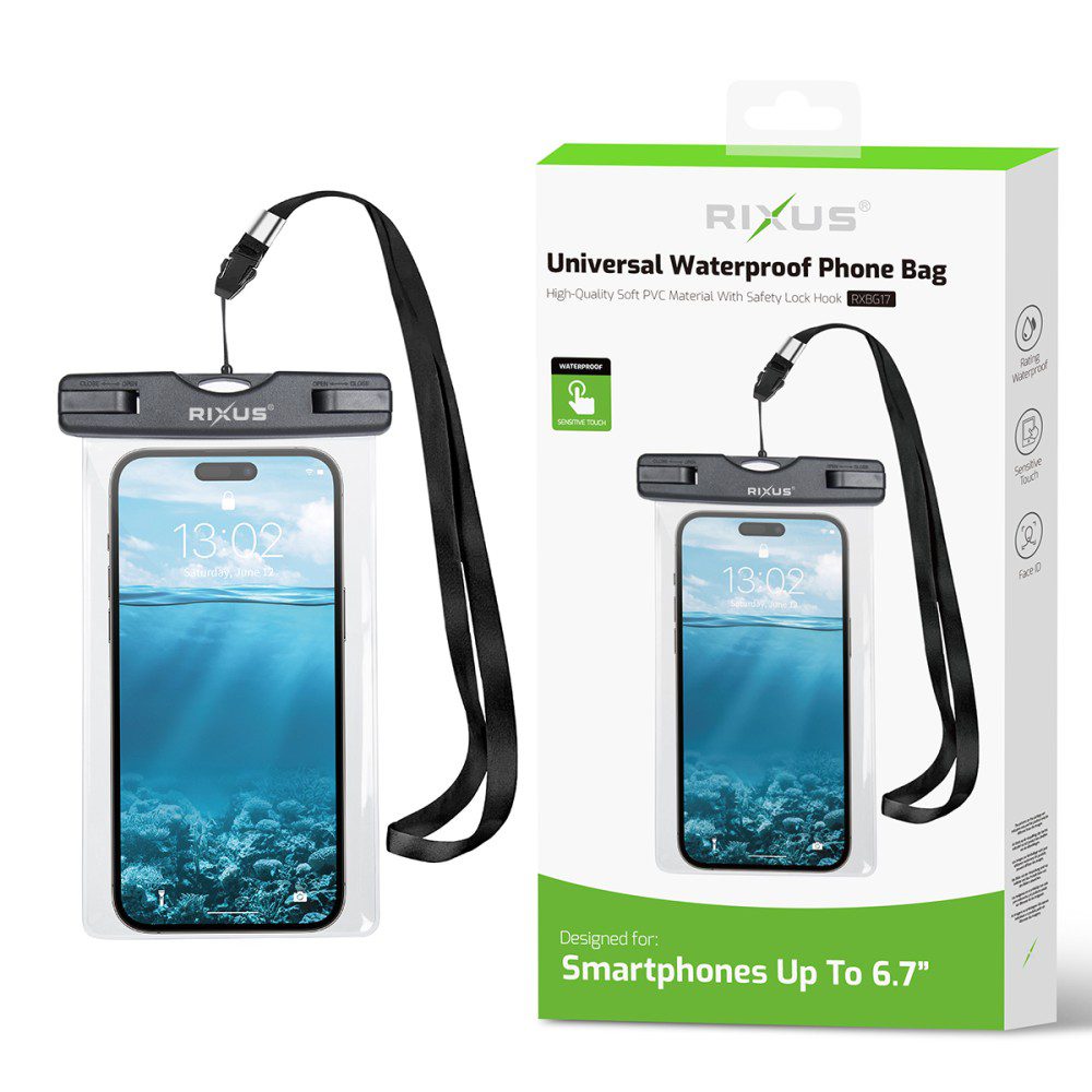 Rixus RXBG17 Sponge Waterproof Phone Bag Black Rixus RXBG17 Sponge Waterproof Phone Bag Black