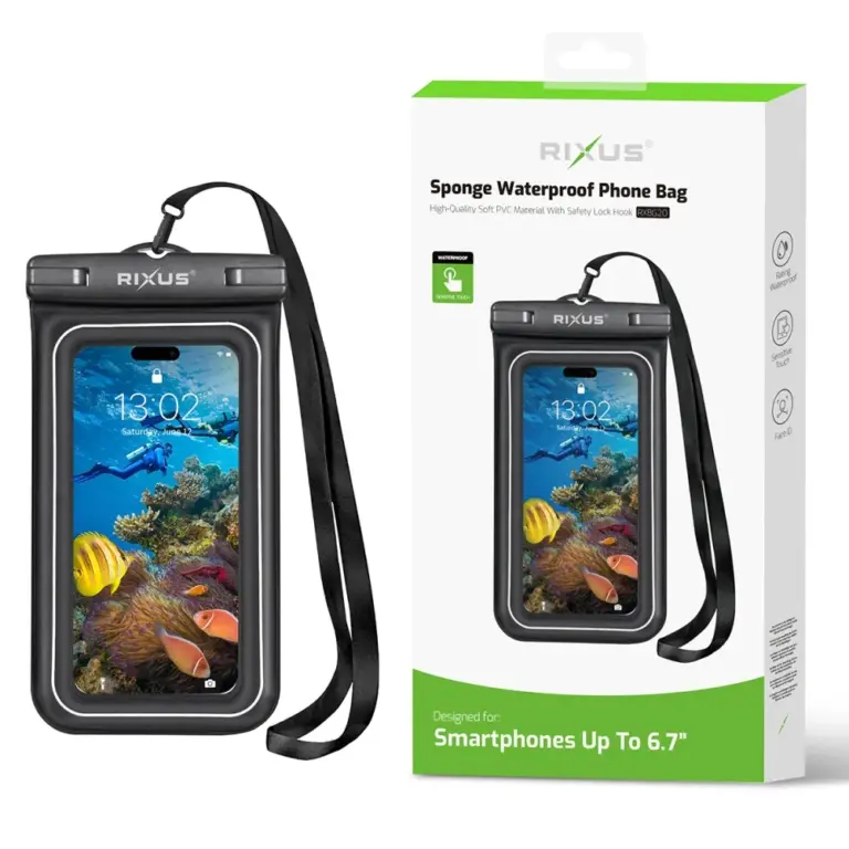 Rixus Sponge Waterproof Phone Bag Black RXBG20