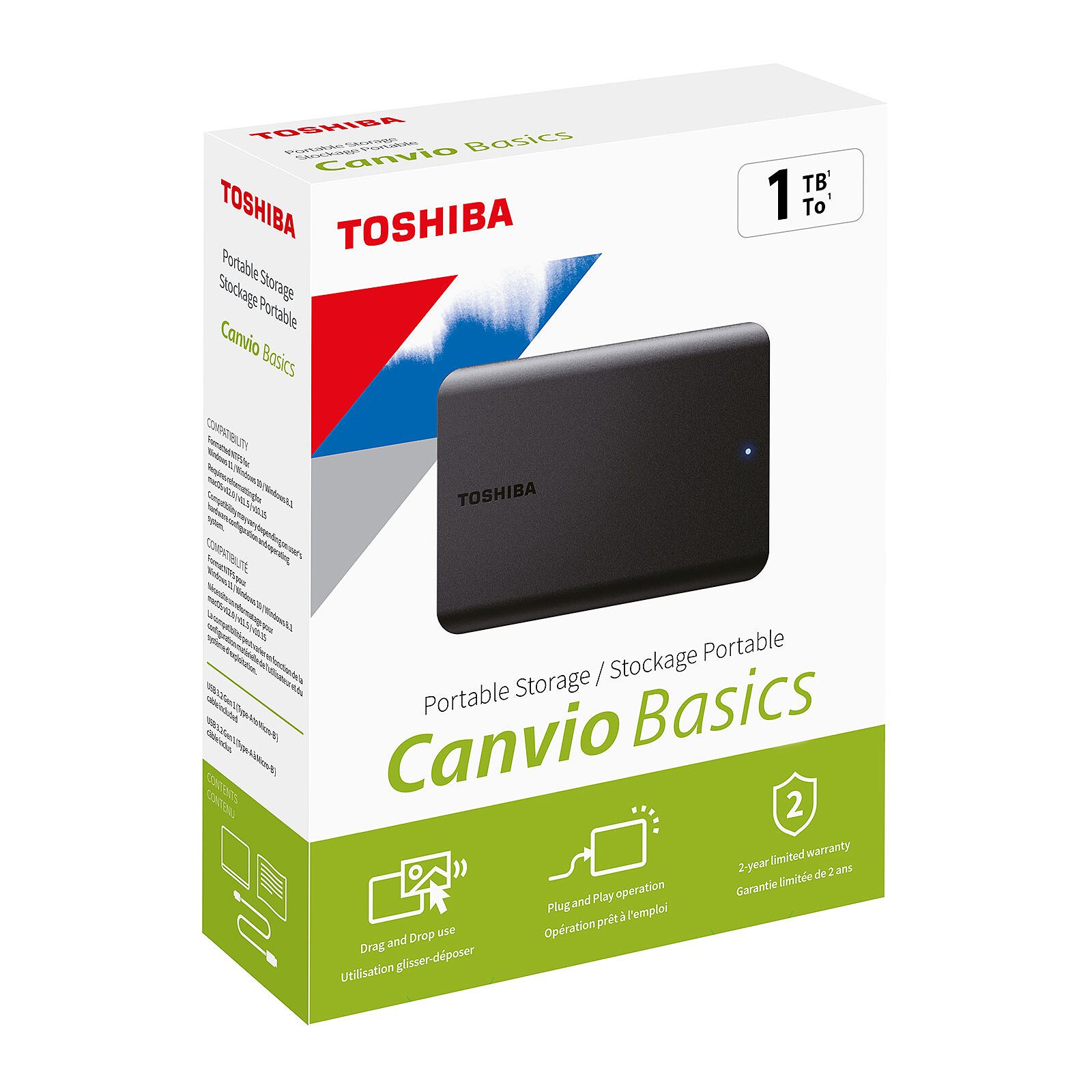Toshiba External Hard Disk Canvio Basic HDTB510EK3AA 1TB Black Toshiba External Hard Disk Canvio Basic HDTB510EK3AA 1TB Black